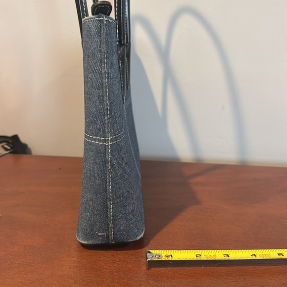 Kate Spade denim and black old school style stiff handled first handbag - Picture 14 of 16